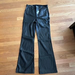 Never worn flare faux leather pants
